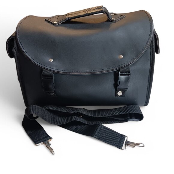 Vintage Waterproof Leather MotorcycleTail Bag Rear Seat Backpack Saddle Luggage - Picture 14 of 15